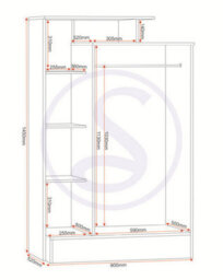 Seconique Nevada Petite Open Shelf Wardrobe White Gloss Finish - thumbnail 7