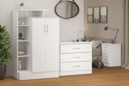 Seconique Nevada Petite Open Shelf Wardrobe White Gloss Finish - thumbnail 6