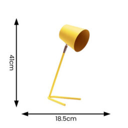 Valuelights Lark Mustard Yellow Metal Task Reading Compact Desk Table Lamp With Led Bulb - thumbnail 6