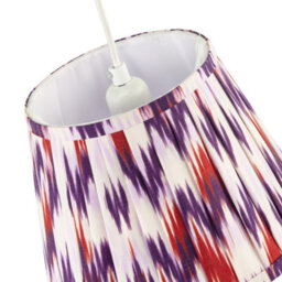 Happy Homewares Purple And Burgundy Pleated Cotton Lamp Shade With Zig Zag Design - thumbnail 3