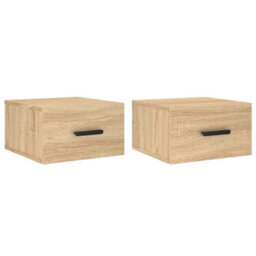 Berkfield Wall-Mounted Bedside Cabinets 2 Pcs Sonoma Oak 35X35X20 Cm - thumbnail 2