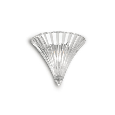 Ideal Lux Santa 1 Light Indoor Wall Uplighter Clear With Small Glass, E14