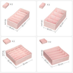 Songmics Set Of 8 Underwear Drawer Organisers, Drawer Dividers, Foldable, For Bras Undies Socks Ties - thumbnail 4