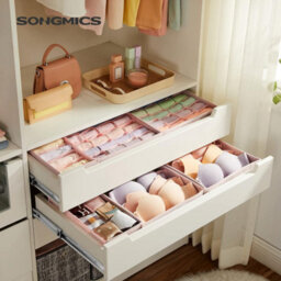Songmics Set Of 8 Underwear Drawer Organisers, Drawer Dividers, Foldable, For Bras Undies Socks Ties - thumbnail 7
