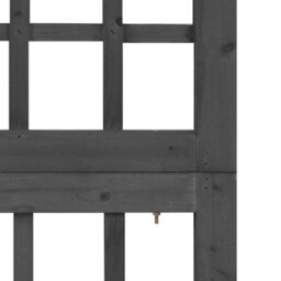 Berkfield Durable 4-Panel Room Divider/trellis Solid Fir Wood Black 161X180 Cm - thumbnail 5