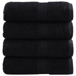 Berkfield Premium Wash Towels Solund 4 Pcs Black 30X30 Cm 600 Gsm