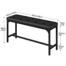 Dining Bench Industrial Indoor Dining Table Bench 100 X 30 X 48 Cm - thumbnail 2