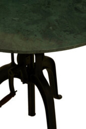 Orsina Three Leg Small Green Marble Iron Table, Industrial-Style Black Finish Metal Table, Functional Side Table - thumbnail 4