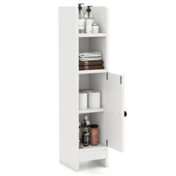 Gainoom Bathroom White Storage Cabinet Small Corner Floor Cabinet With Door