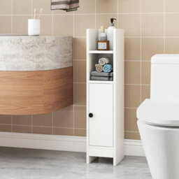 Gainoom Bathroom White Storage Cabinet Small Corner Floor Cabinet With Door - thumbnail 3