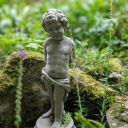 Oakley Charming Stone Cast Vine Boy Statue - thumbnail 1