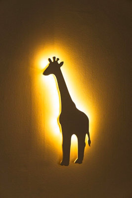 Marco Paul Wall Mounted White Wooden Night Light Giraffe - image 1
