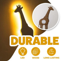 Marco Paul Wall Mounted White Wooden Night Light Giraffe - thumbnail 6