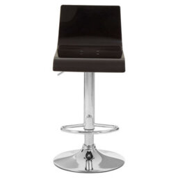Orsina Modern Design Black Acryclic Bar Stool, Sleek Kitchen Stool For Breakfast, Comfortable Modern Bar Stool - thumbnail 1