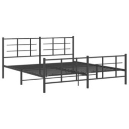 Berkfield Metal Bed Frame Without Mattress With Footboard Black 183X213Cm - thumbnail 3