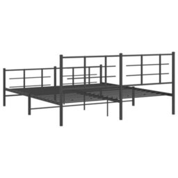 Berkfield Metal Bed Frame Without Mattress With Footboard Black 183X213Cm - thumbnail 7
