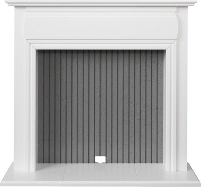 Adam Florence Stove Fireplace In Pure White & Grey, 48 Inch - image 1