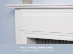 Adam Florence Stove Fireplace In Pure White & Grey, 48 Inch - thumbnail 6