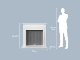 Adam Florence Stove Fireplace In Pure White & Grey, 48 Inch - thumbnail 3