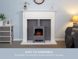 Adam Florence Stove Fireplace In Pure White & Grey, 48 Inch - thumbnail 4