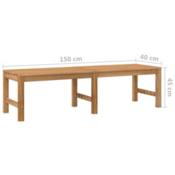 Vidaxl Garden Bench 150 Cm Solid Teak Wood - thumbnail 8