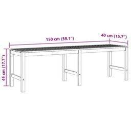 Vidaxl Garden Bench 150 Cm Solid Teak Wood - thumbnail 3