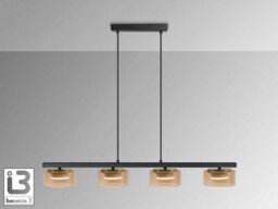 Luminosa Lighting Luminosa Olaia Bar Pendant Ceiling Light Black, Amber 4Xgx53 3000K 660Lm - Uk Stock - thumbnail 4