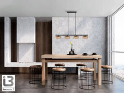Luminosa Lighting Luminosa Olaia Bar Pendant Ceiling Light Black, Amber 4Xgx53 3000K 660Lm - Uk Stock - thumbnail 2