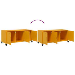 Berkfield Tv Cabinet Mustard Yellow 100.5X39X43.5 Cm Steel - thumbnail 9