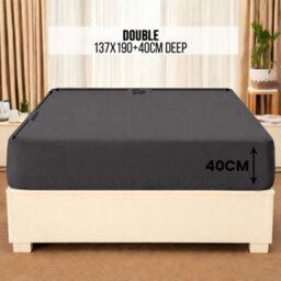 Aspire Homeware Charcoal Fitted Sheet 40 Cm Extra Deep Pocket Hypoallergenic Bed Sheet Microfiber (L)190Cm X (W)137Cm, Double - thumbnail 7