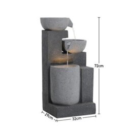 Breeins Outdoor Solar Powered Cascading Water Feature  Garden Layered Led Fountain Outdoor Ornament Statue Fountain 72Cm - thumbnail 9