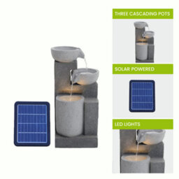 Breeins Outdoor Solar Powered Cascading Water Feature  Garden Layered Led Fountain Outdoor Ornament Statue Fountain 72Cm - thumbnail 6
