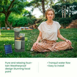 Breeins Outdoor Solar Powered Cascading Water Feature  Garden Layered Led Fountain Outdoor Ornament Statue Fountain 72Cm - thumbnail 7