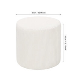 Living And Home Beige Corduroy Round Upholstered Footstool 41Cm Dia X 40Cm H - thumbnail 6
