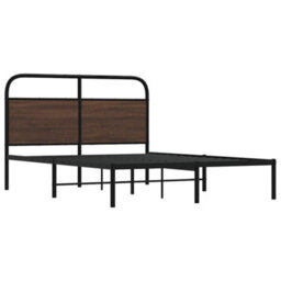 Berkfield Bed Frame Without Mattress 120X190 Cm Small Double Brown Oak Engineered Wood - thumbnail 3
