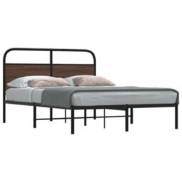 Berkfield Bed Frame Without Mattress 120X190 Cm Small Double Brown Oak Engineered Wood
