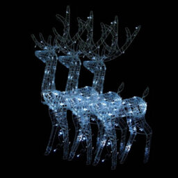 Berkfield Colourful Acrylic Reindeer Christmas Decorations 3 Pcs 120 Cm Cold White