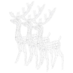 Berkfield Colourful Acrylic Reindeer Christmas Decorations 3 Pcs 120 Cm Cold White - thumbnail 4