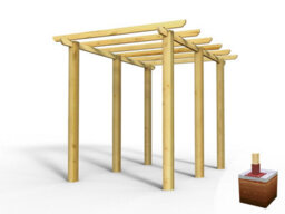 Edecks Heavy Duty Village Walkway Wooden Garden Pergola (W 2400mm X D 3600mm) With Steel Spikes (2.7M) - thumbnail 4