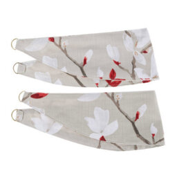 Homescapes Red Anita Floral Tie Back Pair - thumbnail 2