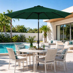 Billtix 3M Garden Parasol Umbrella Crank Tilt Patio Sun Shade Outdoor Canopy Uv Resistant Green 290Cm - thumbnail 5