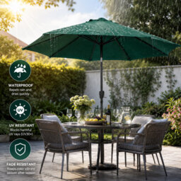 Billtix 3M Garden Parasol Umbrella Crank Tilt Patio Sun Shade Outdoor Canopy Uv Resistant Green 290Cm - thumbnail 6