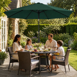 Billtix 3M Garden Parasol Umbrella Crank Tilt Patio Sun Shade Outdoor Canopy Uv Resistant Green 290Cm - thumbnail 4