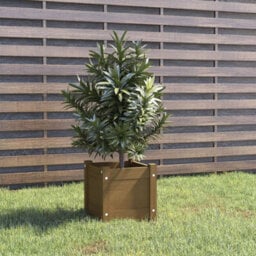 Berkfield Garden Planter Honey Brown 31X31X31 Cm Solid Pinewood - thumbnail 1