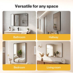 Yezi Wall Mirror 50X75Cm Bathroom Hallway Vanity Mirror Tempered Glass - thumbnail 9