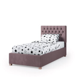 Rest Relax Mia Solo Ottoman Bed Plush Velvet Blush Pink - Single 3Ft - thumbnail 4