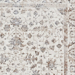 Beige Silver Abstract Bordered 8mm Pile Rug For Bedroom, & Dining Room, Easy To Clean Traditional Rug-120Cm X 170Cm - thumbnail 3