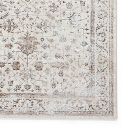 Beige Silver Abstract Bordered 8mm Pile Rug For Bedroom, & Dining Room, Easy To Clean Traditional Rug-120Cm X 170Cm - thumbnail 4