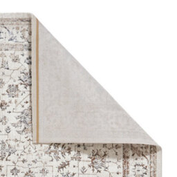 Beige Silver Abstract Bordered 8mm Pile Rug For Bedroom, & Dining Room, Easy To Clean Traditional Rug-120Cm X 170Cm - thumbnail 7