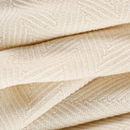 Ehc Herringbone Lightweight Soft Warm Wool  Feel Acrylic Throws For Sofa Blanket  - Ivory - thumbnail 4